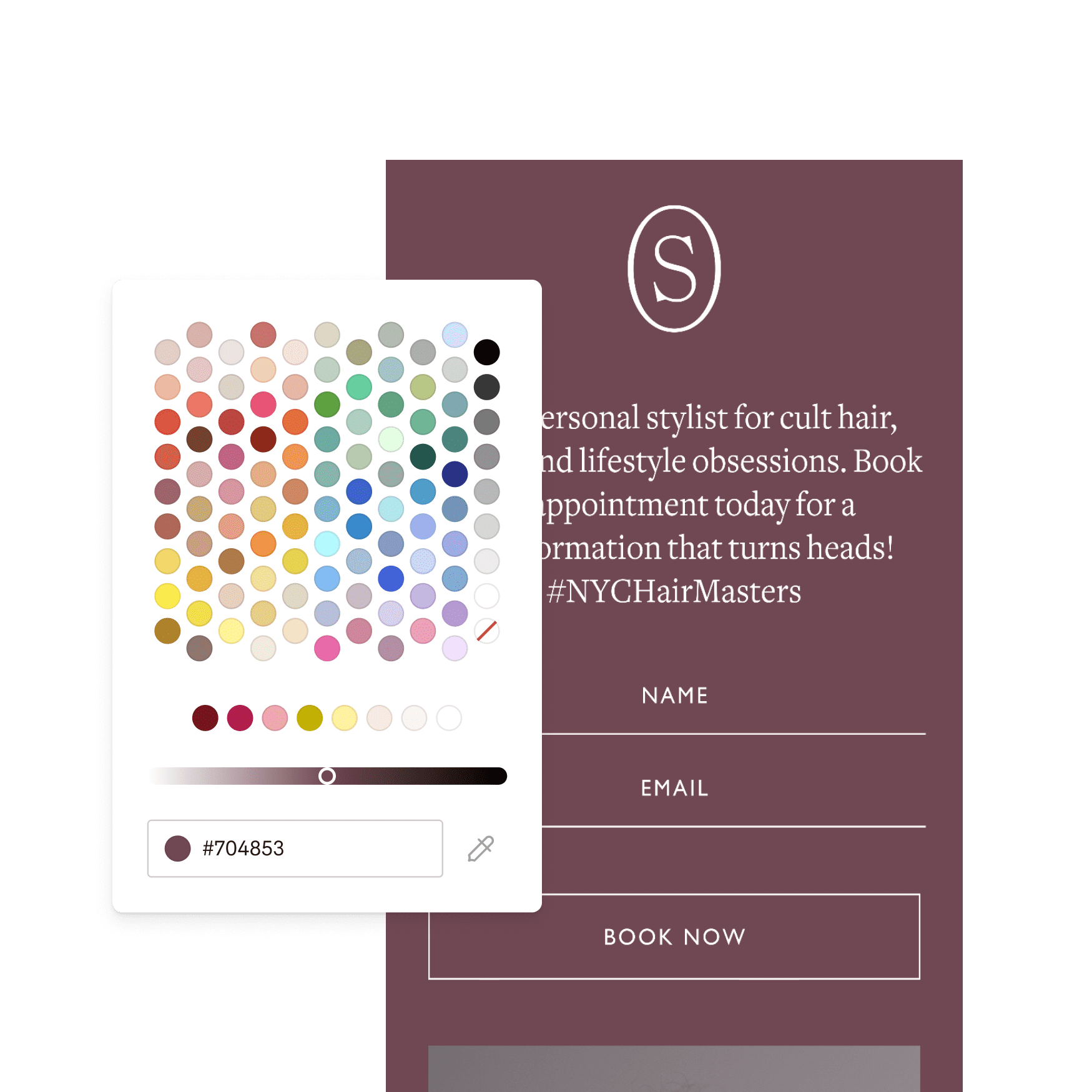 flodesk review of design capability showing color palettes and design tools
